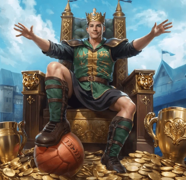 Wild Robin Casino welcome offer image showing a crowned Robin Hood–style character seated on a throne surrounded by gold coins, promoting the Wild Robin welcome bonus for new UK players.